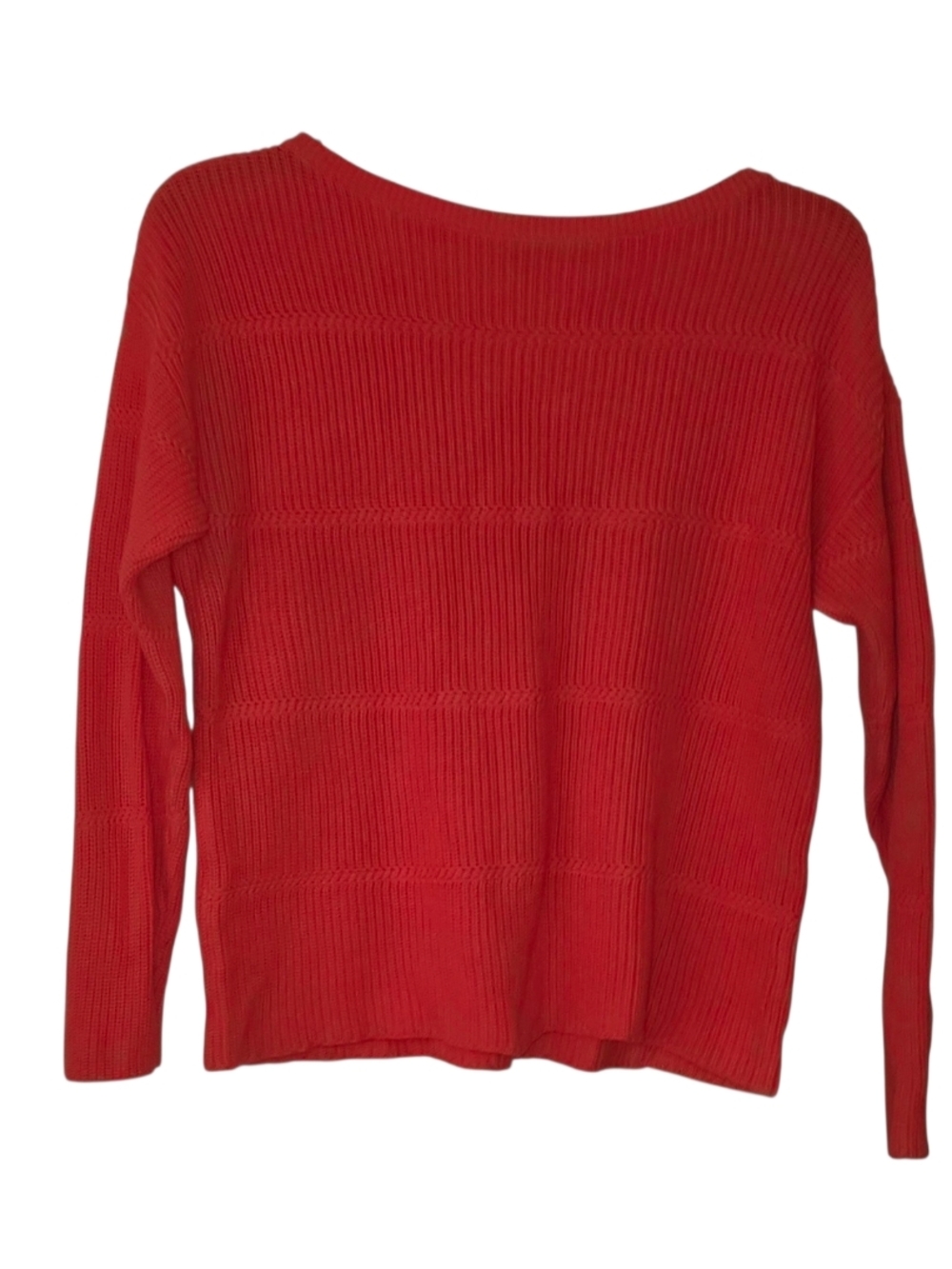 Talbots Petite Long Sleeve Bright Orange Knit Sweater Size LP